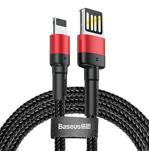 Кабель для зарядки телефона/ смартфона Baseus USB-Lightning 2 м 1.5 А Чорний/ Червоний (CALKLF-H91), фото 1