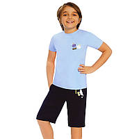 Детская Пижама для мальчика Little Frog с шортами, Голубой, Рост 98-104 (2-3 года)