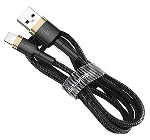Кабель для зарядки телефона/ смартфона Baseus USB-Lightning 3 м 2 А Чорний/ Золотистий (CALKLF-RV1), фото 1