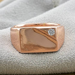 Печатка Xuping 13667 ширина 10 мм фіаніт позолота РО розмір 20