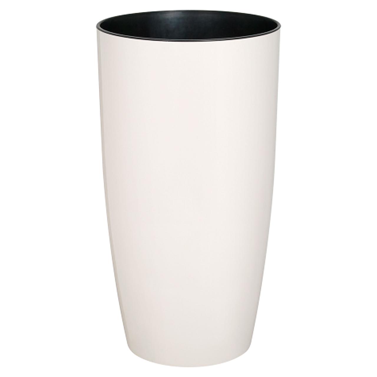 Вазон Альфа круглий високий 22х41.5 см 5 л біла троянда Алеана, фото 1