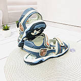 Шкіряні босоніжки з відкритою п'ятою для хлопчика B&G сірі розмір 32, фото 3