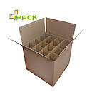 Гофроящик 355х355х305 мм бурий під 16 пляшок 0,7 літра, фото 2