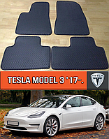 ЕВА коврики Тесла Модел 3 2017-н.в. EVA резиновые ковры на Tesla Model 3
