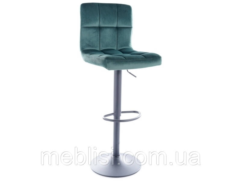 Зелений барний стілець C105 VELVET зелений/чорний мат (Signal)