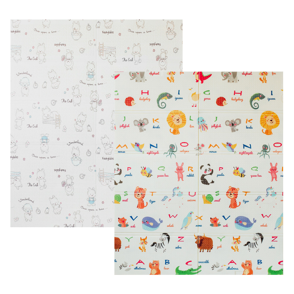 Дитячий двобічний килимок POPPET "Світ тварин і Пригоди ведмедиків" (200х180 см). POPPET   PP012-200