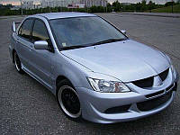 Реснички на фары Mitsubishi Lancer 9 2003-2009 Накладки фар авто Бровки для Митсубиси Лансер 9 Широкие