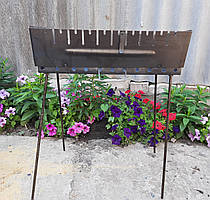 Мангал Чемодан 2 мм 10 шампурів дворівневий + ВЕЕР У ПОДАРУНОК