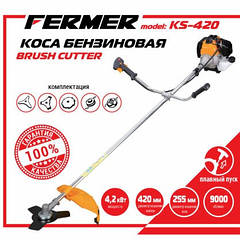 Мотокоса FERMER KS-420 4.2 кВт, двиг. 43 см3, ПРОФІ СЕРІЯ+БОЛОЬШАЯ КОМПЛЕКТАЦІЯ