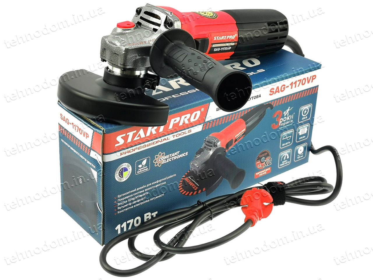 Болгарка Start Pro SAG-1170VP (регулювання обертів, плавний пуск)