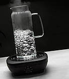 Чайник для заварювання-глечик 1,5 л з термостійкого скла з кришкою з нержавіючої сталі, фото 3