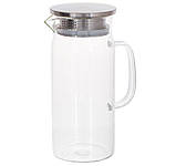 Глечик-заварник 1 л з жароміцного скла з кришкою з нержавіючої сталі, фото 5