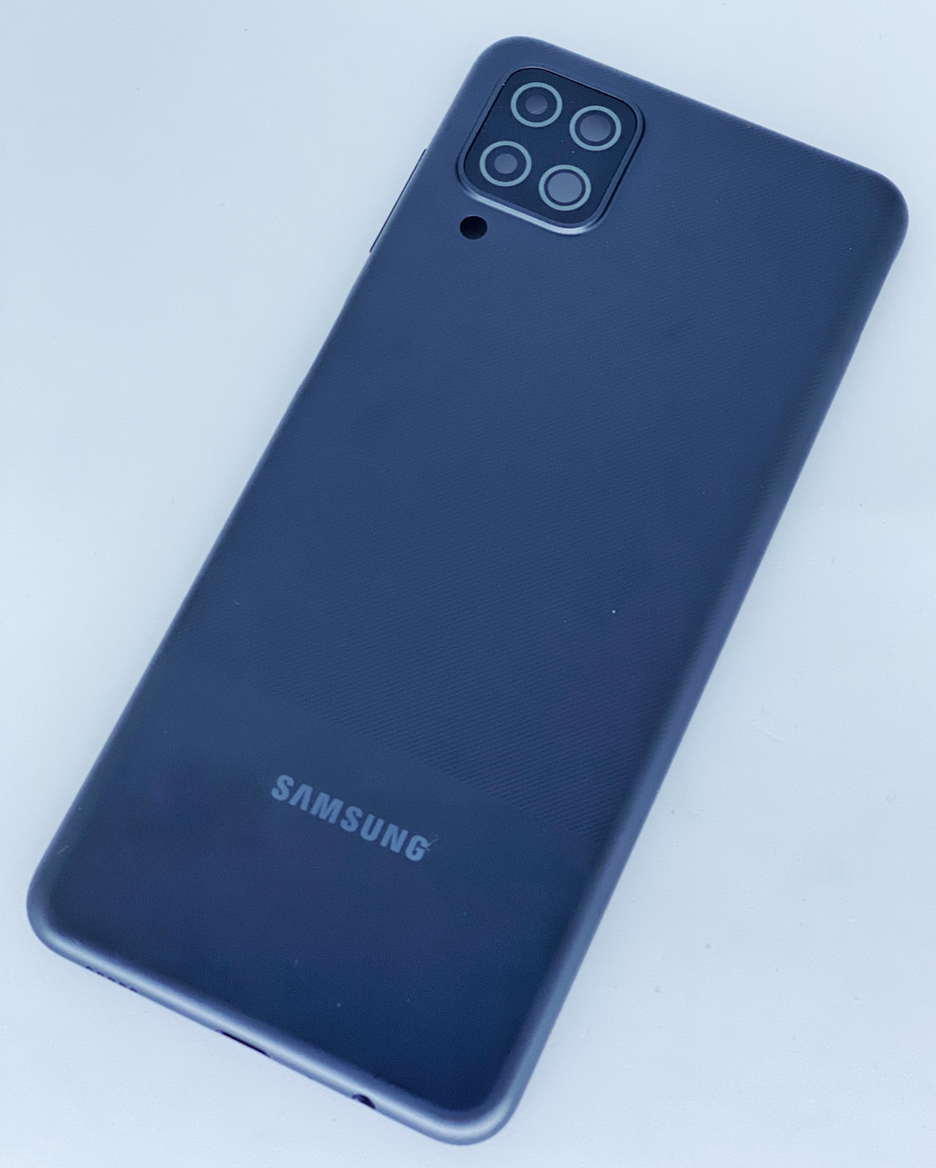 Задня кришка для Samsung A125F Galaxy A12, чорна, зі склом камери, фото 1