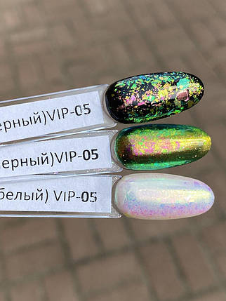 Пластівці юкі Master Professional прозорі VIP-05, малиново-зелений хамелеон, фото 2