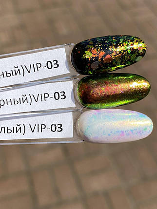 Пластівці юкі Master Professional прозорі VIP-03, оранжево-зелений хамелеон, фото 2