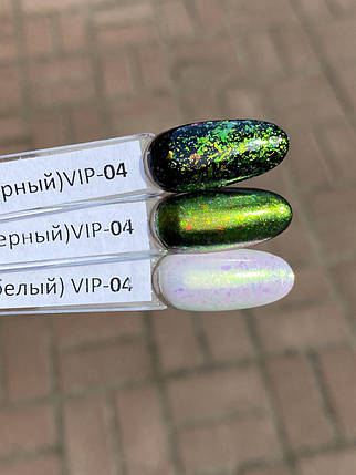 Пластівці юкі Master Professional прозорі VIP-04, зелено-золотий хамелеон, фото 2