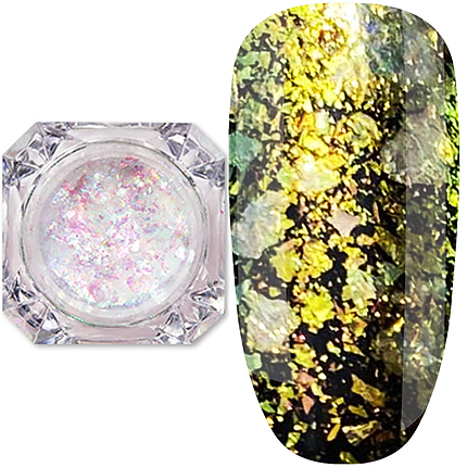 Пластівці-юки Master Professional прозорі VIP-08, золотисто-жовтогарячий хамелеон, фото 1