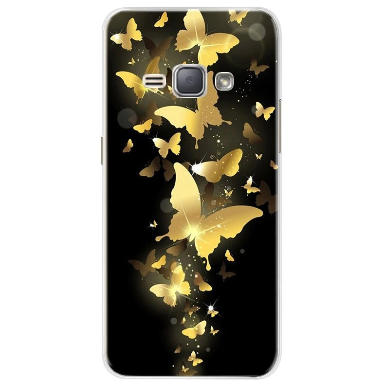 Чехол Print для Samsung J1 2016 / J120 силиконовый бампер с рисунком Butterfly Gold - фото 1 - id-p1042277876