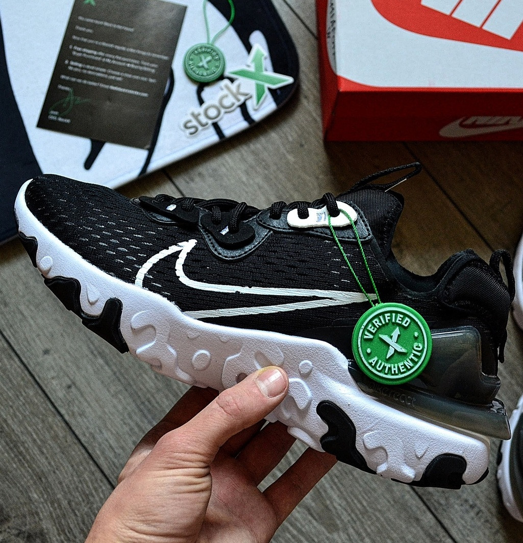 Мужские кроссовки Nike React Element 87 X Off-White демисезонные осень весна черные с белым. Живое фото. Репли - фото 1 - id-p1438656386