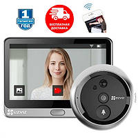 Беспроводной дверной умный видеоглазок-камера для входной двери с датчиком движения, монитором и Wifi Ezviz