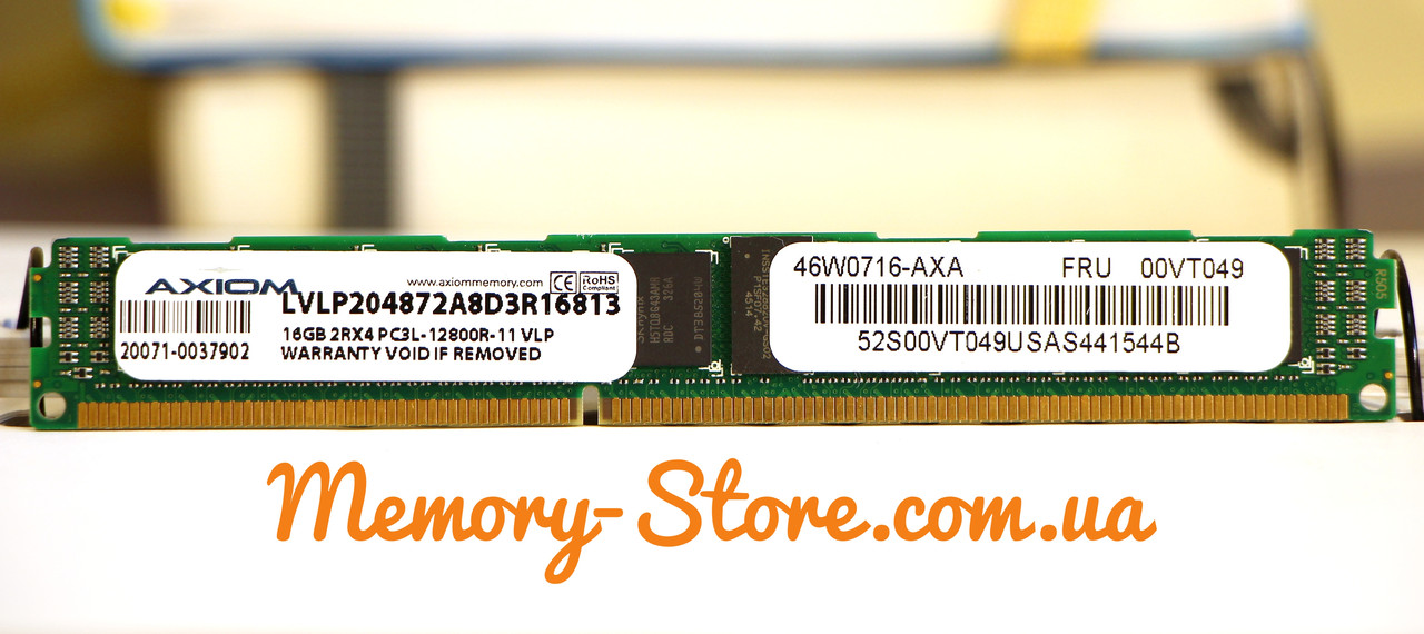 Оперативна пам'ять для сервера DDR3 16GB PC3L-12800R (1600MHz) DIMM ECC Reg, Axiom