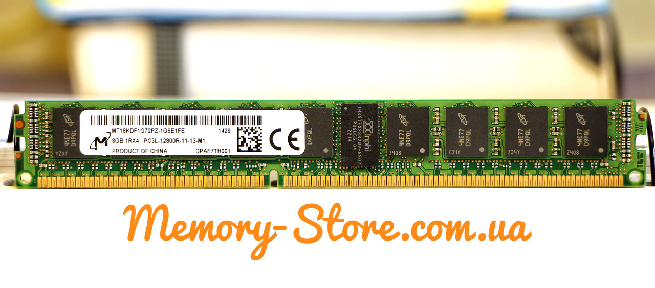 Оперативна пам'ять для сервера DDR3 8GB PC3-12800R (1600MHz) DIMM ECC Reg CL11, Micron
