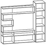Стінка Феррара + пенал Меблі Сервіс Венге темний + Ясен світлий, фото 2