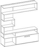 Стінка Феррара + пенал Меблі Сервіс Венге темний + Ясен світлий, фото 3