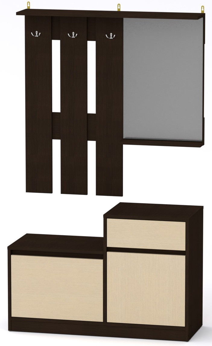 Передпокій Влада Компанит Венге темний + венге світлий (110х38х168, 3 см), фото 1