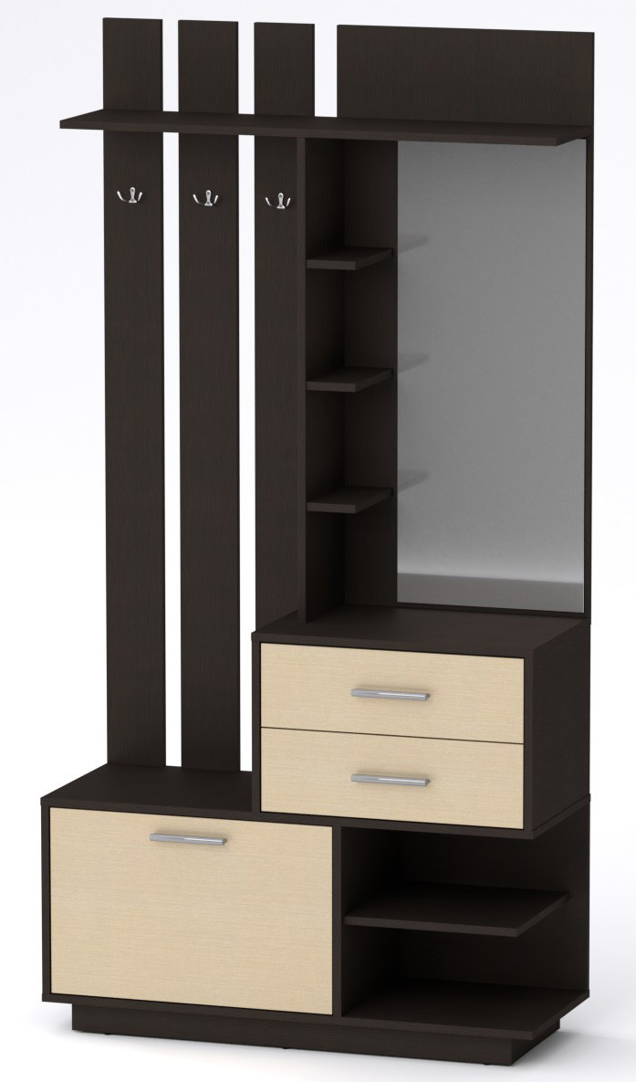 Передпокій Єва Компанит Венге темний + венге світлий (100,3 х38х195 см), фото 1