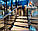 Г-подібні сталеві сходи на монокосоурі з майданчиком - з огородженням з нержавійки під замовлення, фото 5