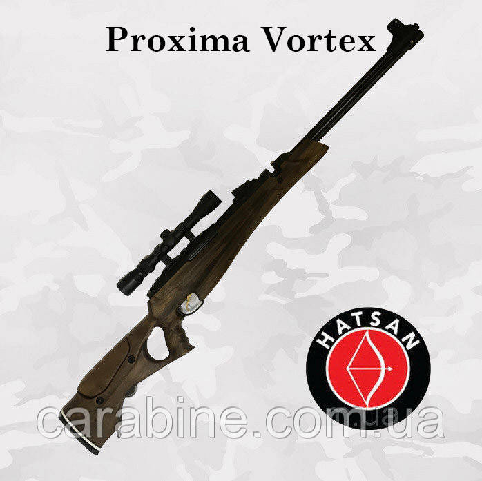 Hatsan Proxima Vortex, пневматична гвинтівка з піддульним важелем і газовою пружиною + ПЗ Optima 3-9x32
