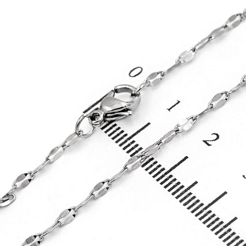 Ланцюжок Xuping «Овальні притиснуті ланки» 0,2/67 см родій (сталь) 524347/4, фото 1