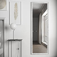 Зеркало в полный рост на стену 178х58 Белое патина серебро Black Mirror для массажного кабинета