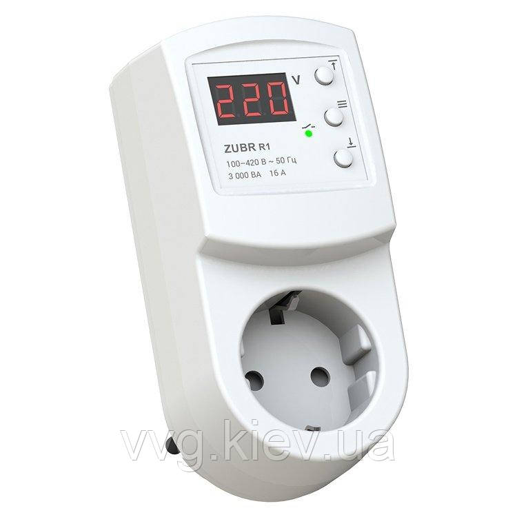 Реле напруги в розетку R116y 16 А, 3000ВА, Zubr (4820120220210)