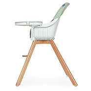 Стільчик для годування ME 1050 ORGANIC v2 Mint дерев'яний сірий Чохол екошкіра, фото 4