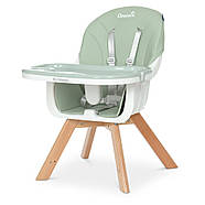 Стільчик для годування ME 1050 ORGANIC v2 Mint дерев'яний сірий Чохол екошкіра, фото 2