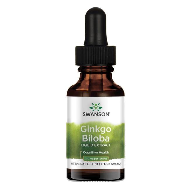 Рідкий екстракт гінгко білоба, Swanson, Ginkgo Biloba Liquid Extract, 29.6 мл