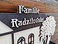 Ключниця "Великий будинок з деревом" Дерев'яна настінна ключниця Ключниця з дерева з полицею 44*30см, фото 3