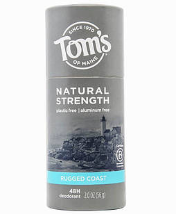 Tom's of Maine Natural Strength Deodorant for Men  Plastic free, Rugged Coast Натуральний дезодорант для чоловіків, 56 г