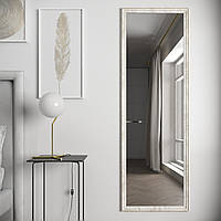 Настенное зеркало в полный рост 178х58 Белое коричневая патина Black Mirror для массажного кабинета