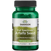 Семена люцерны, Swanson, Alfalfa Seed, 400 мг, 60 капсул