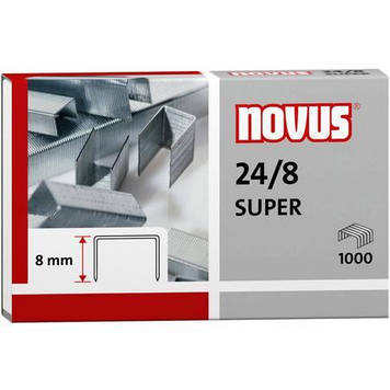 Канцелярські скоби для степлерів 24/8 SUPER (1000 шт) NOVUS Німеччина