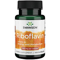 Витамин B2 Рибофлавин, Swanson, 100 мг, 100 капсул