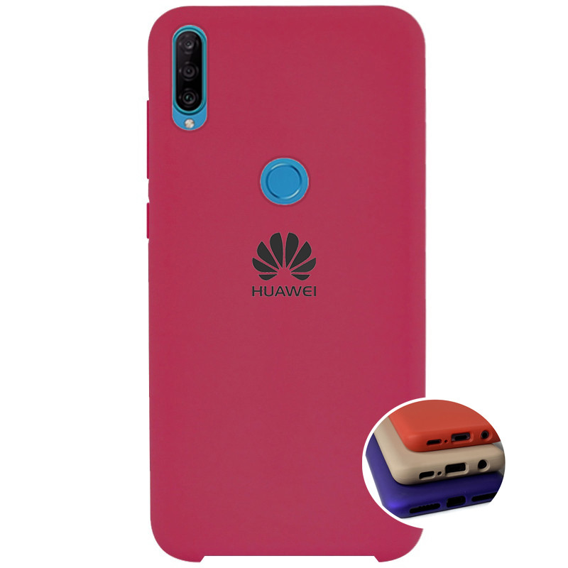Чохол Silicone FULL case для Huawei P40 Lite e (23) Rose red бордовий
