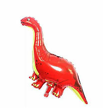 Фольгована кулька велика фігура Динозавр червоний 105х50см Китай