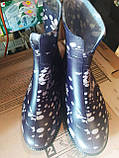 Гумові чоботи жіночі щільні силіконові чобітки з квітами високі/нижні, фото 6