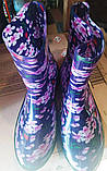 Гумові чоботи жіночі щільні силіконові чобітки з квітами високі/нижні, фото 3