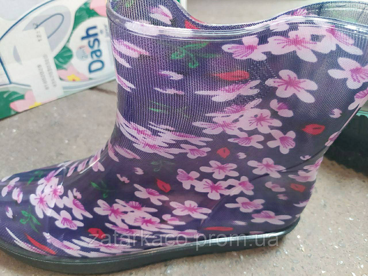 Кольорові гумові чоботи жіночі силіконові з квітами високі/низькі чобітки з малюнком квітів