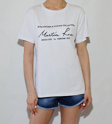 Біла жіноча футболка з написом